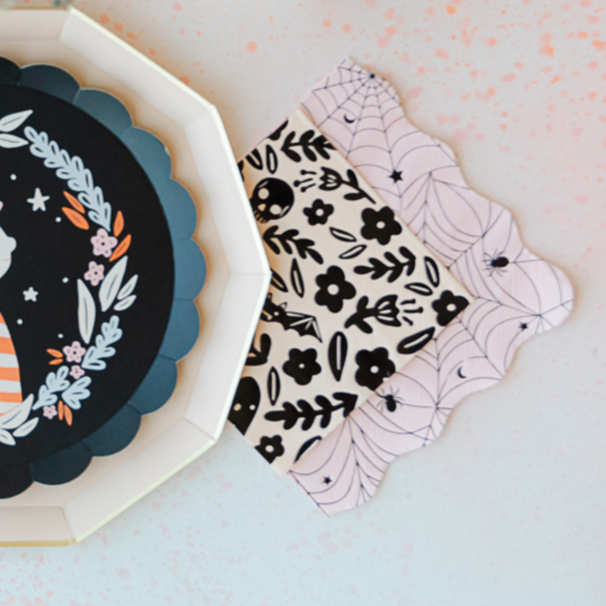 Floral Halloween Small Napkin
