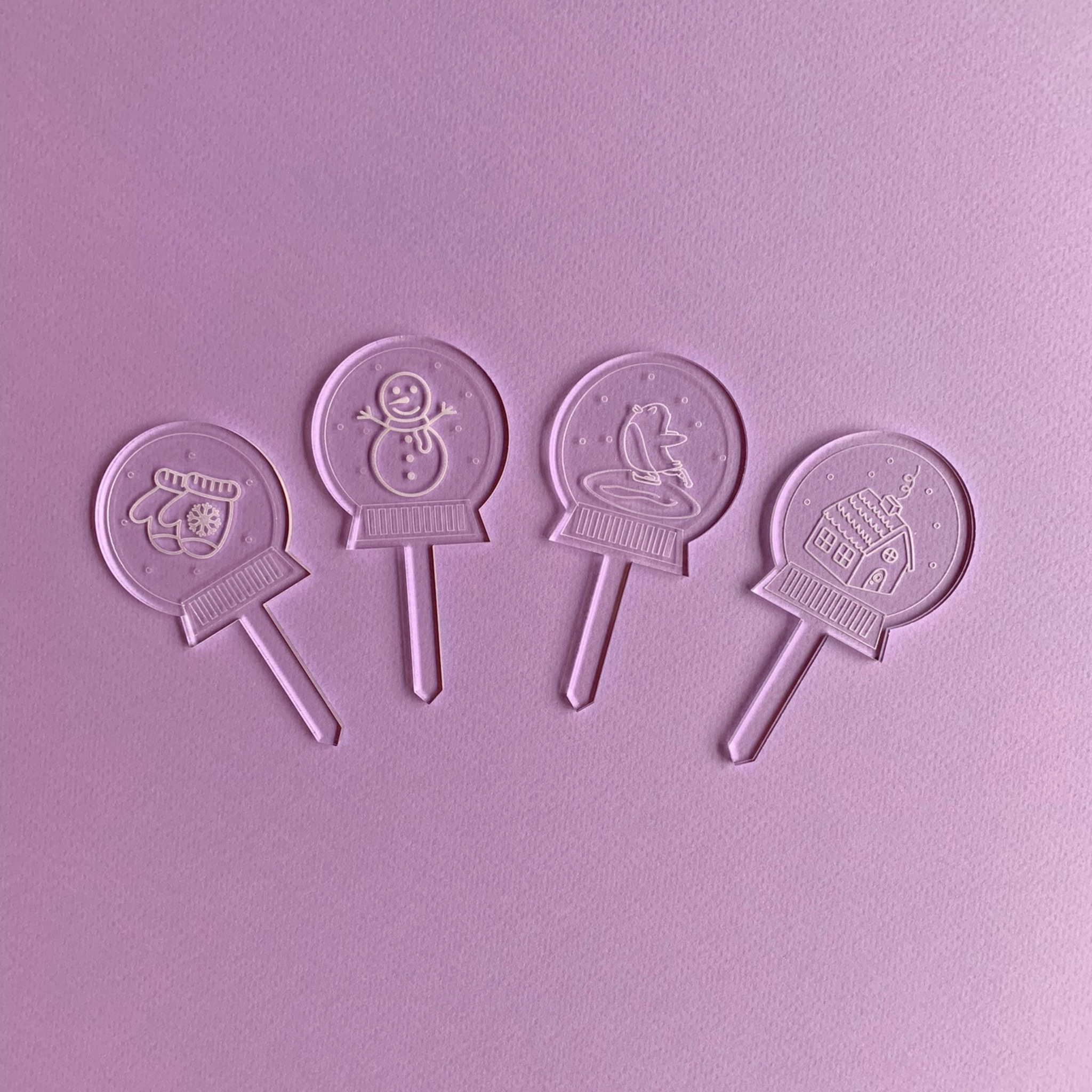 Snowglobe Cupcake Toppers