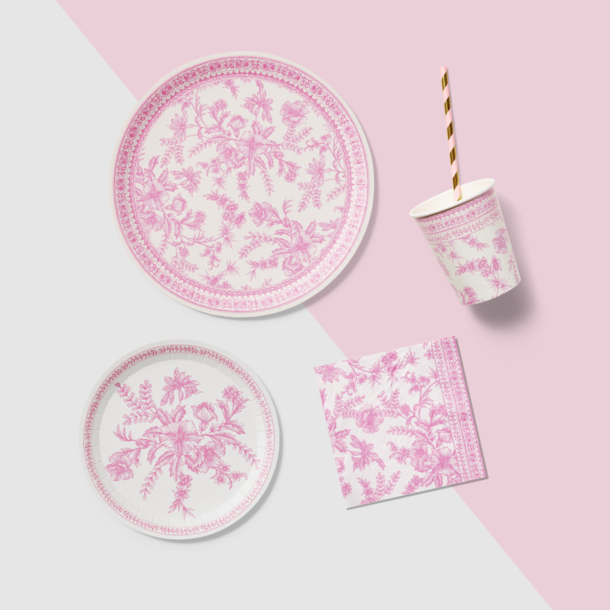 Pink Toile Small Plate