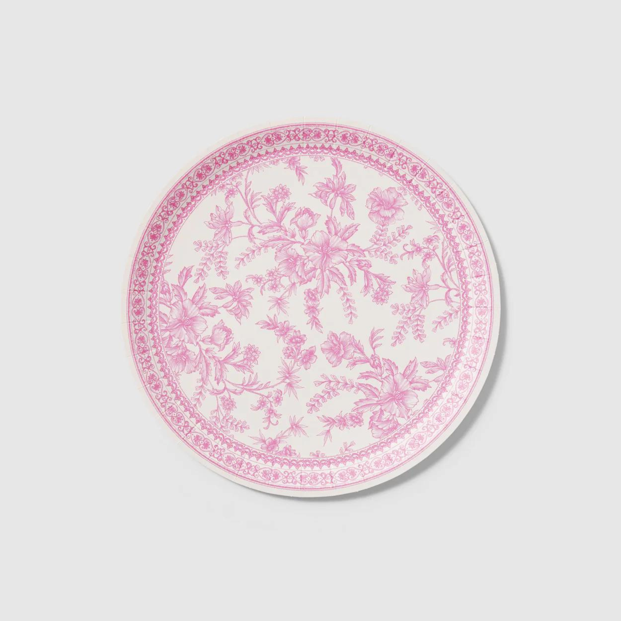 Pink Toile Large Plate