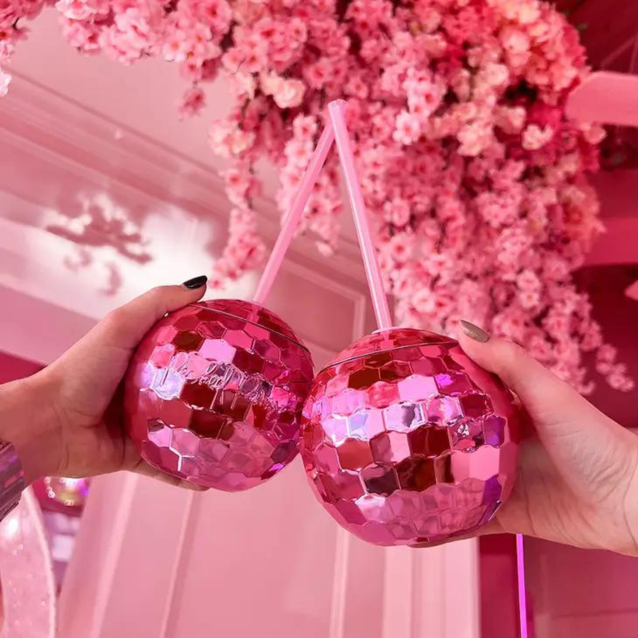 Hot Pink Disco Ball Tumbler