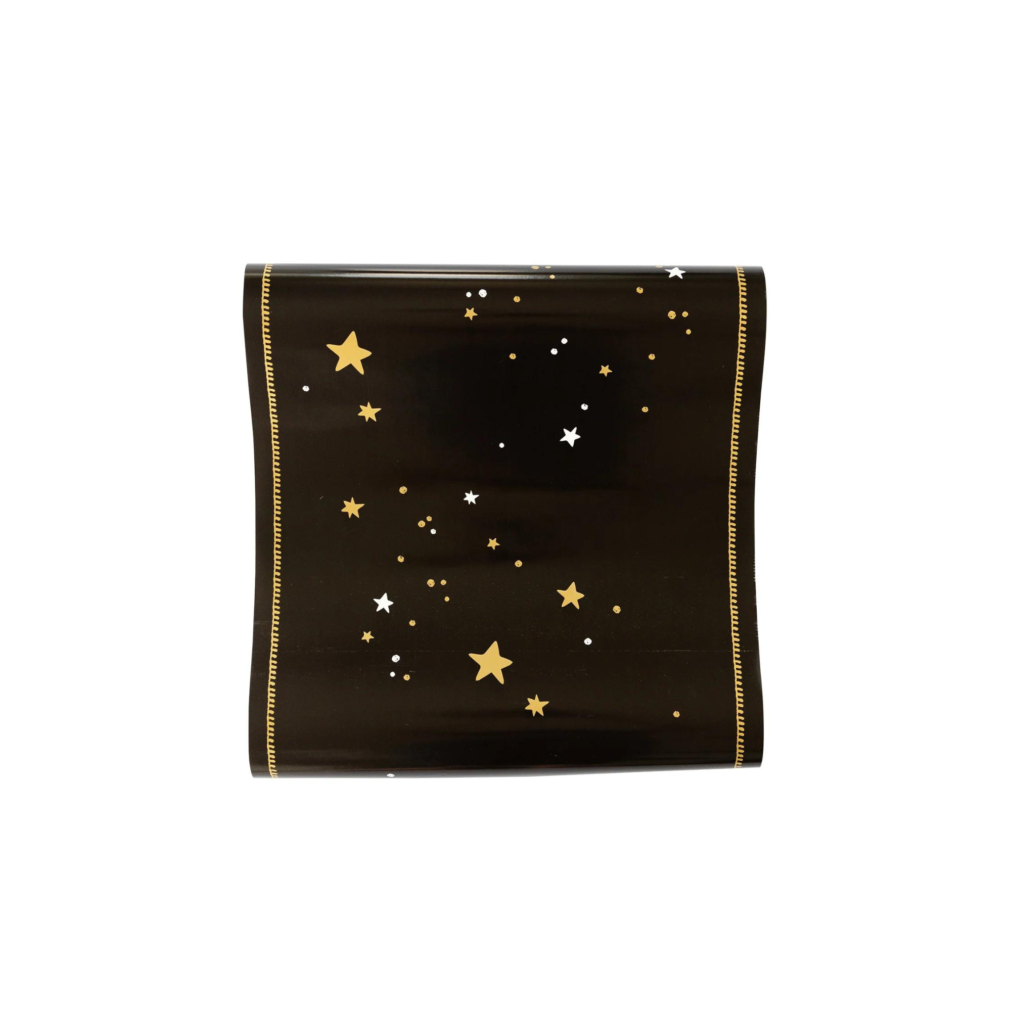 Black and Gold Stars Table Runner