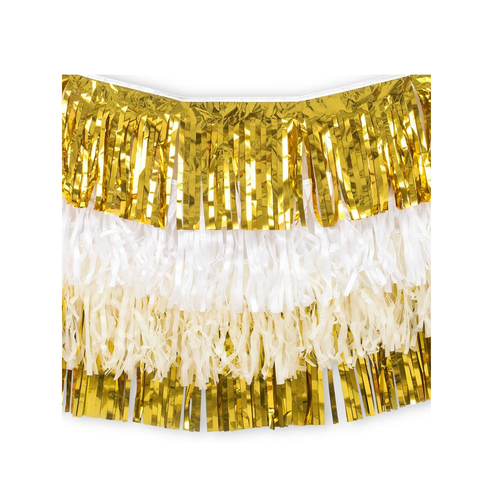 Gold Tissue Paper & Metallic Fringe Garland