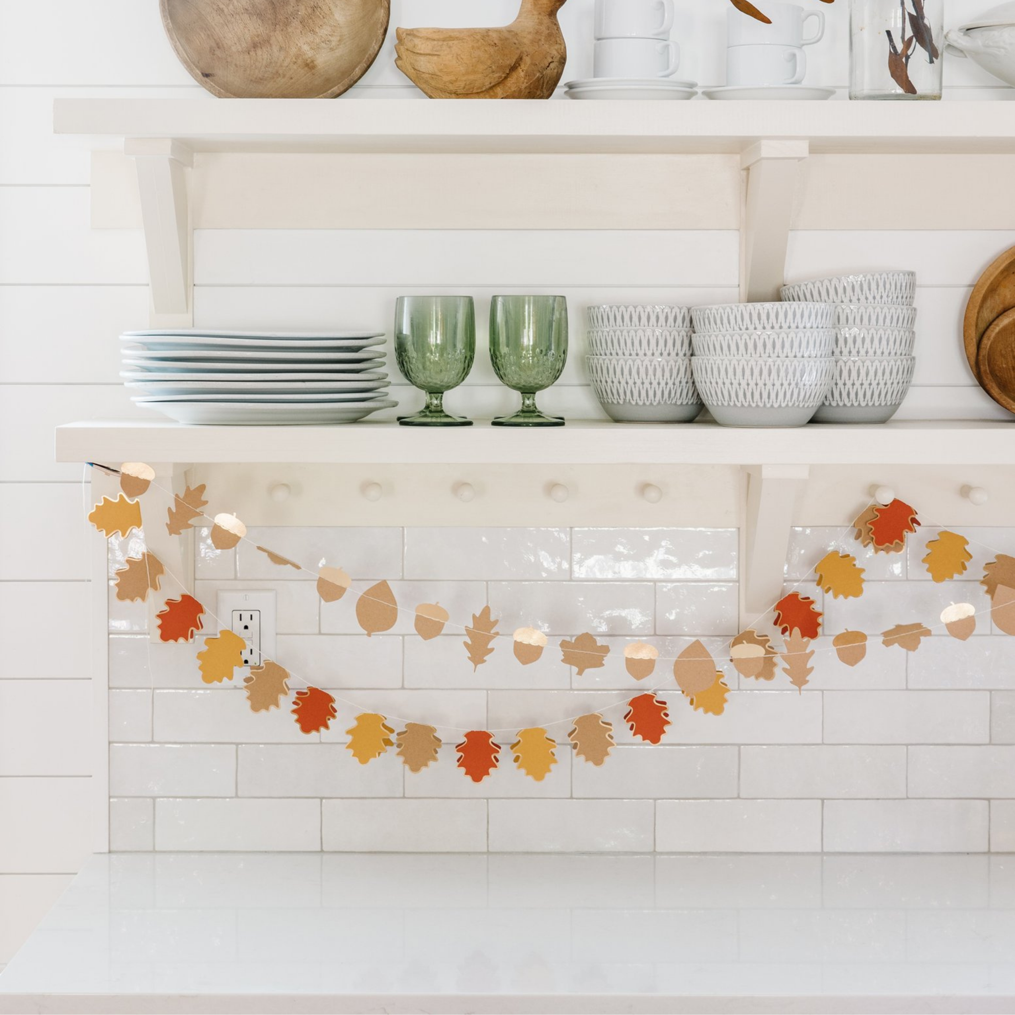 Acorns and Leaves Banner Set