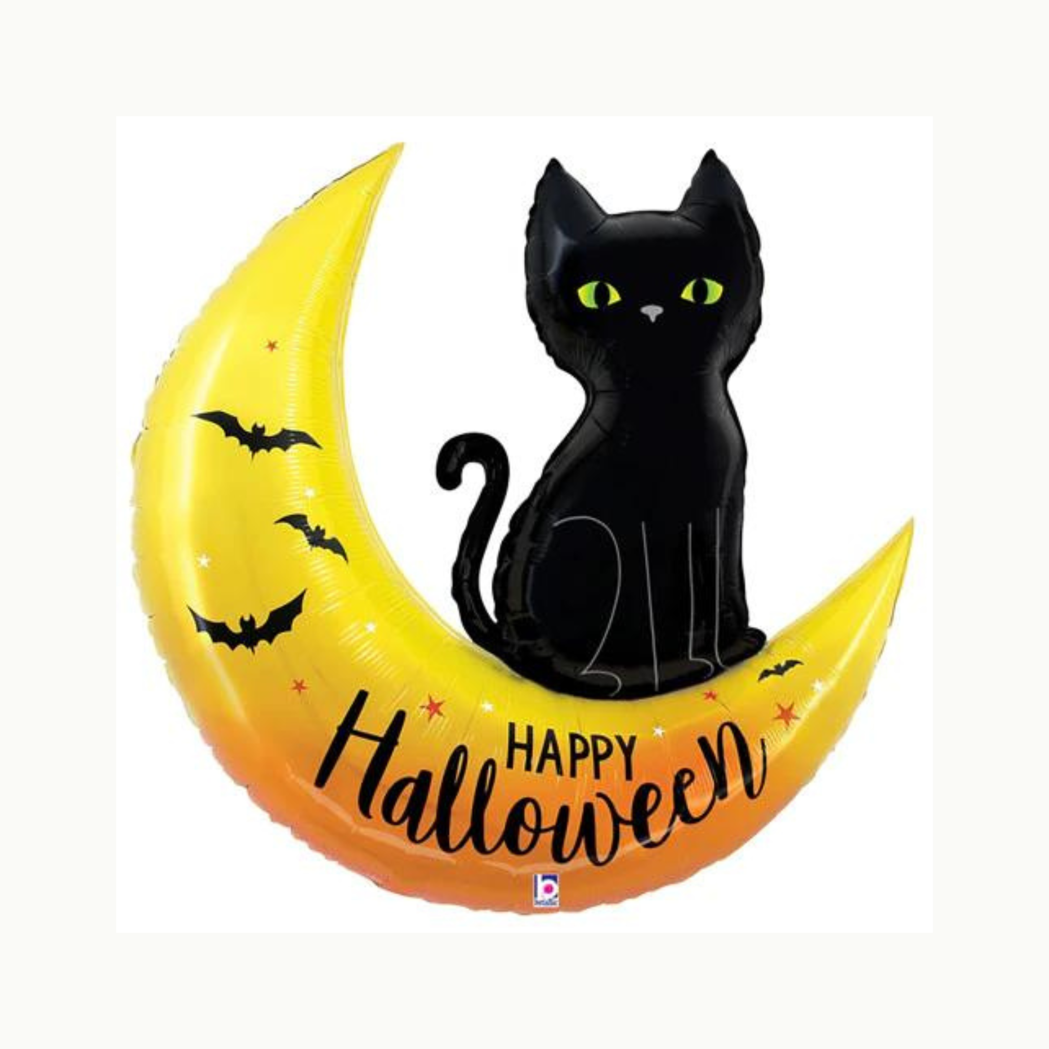 Halloween Moon with Cat Balloon