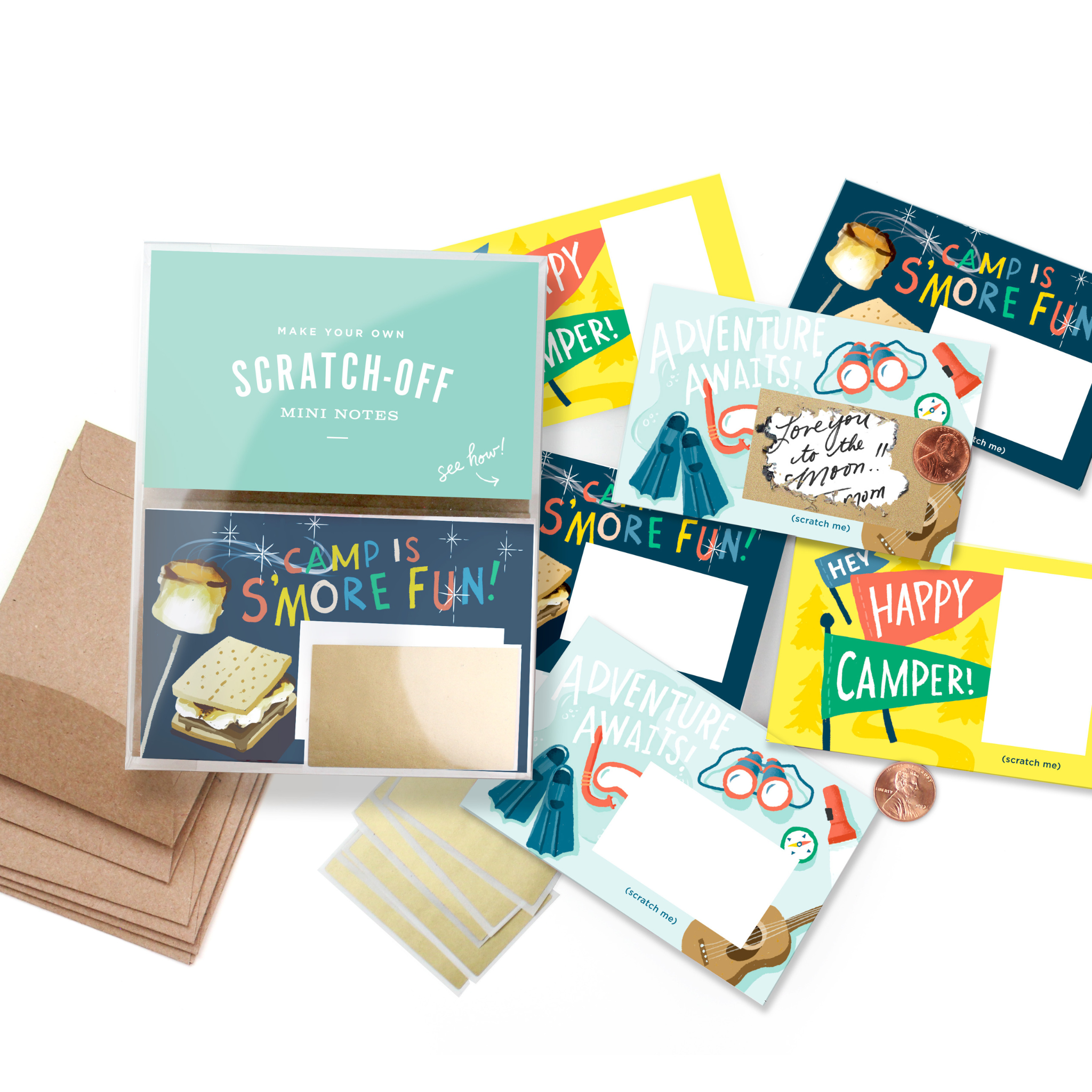 Scratch-off Mini Notes Set - Camp