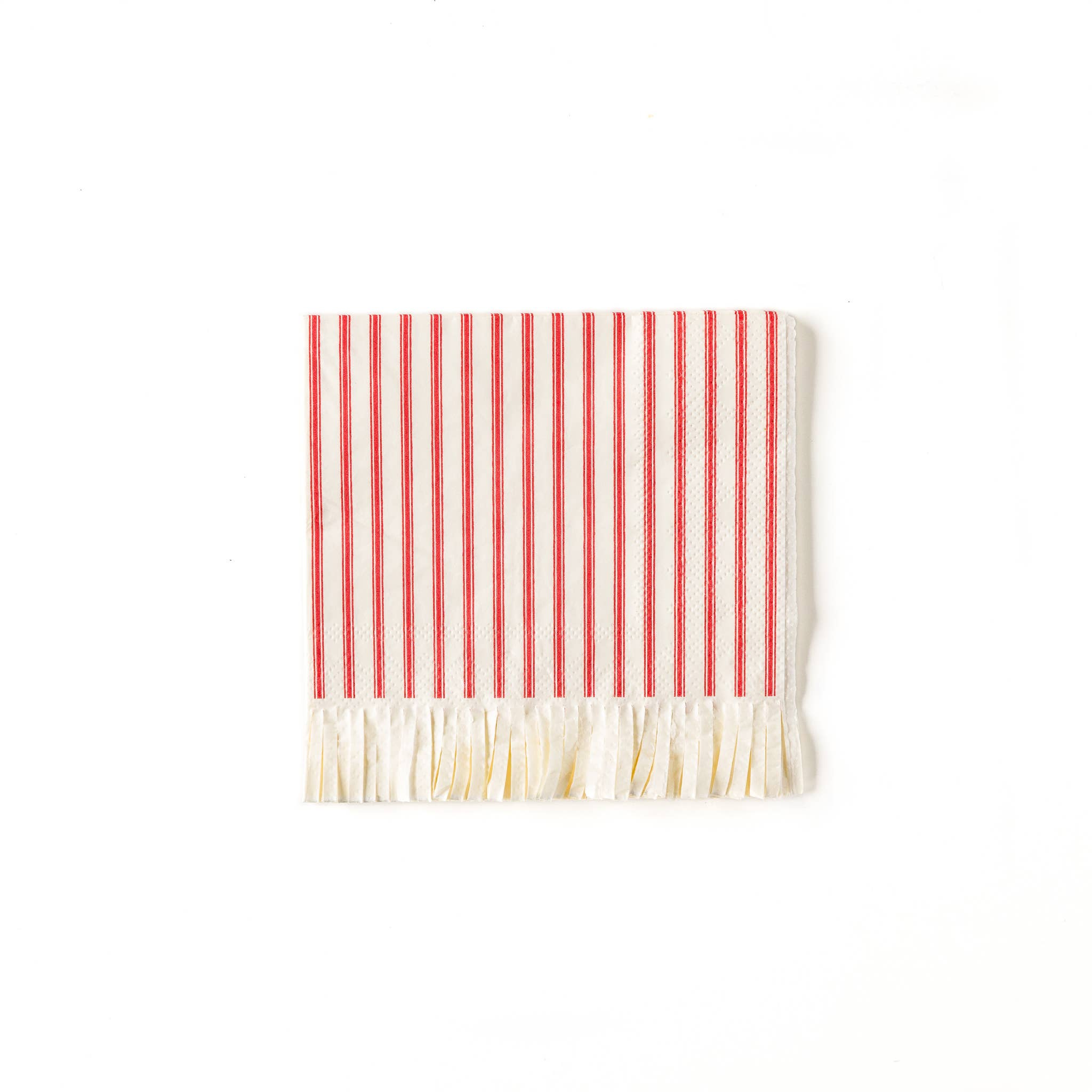 Red Stripe Fringe Small Napkin