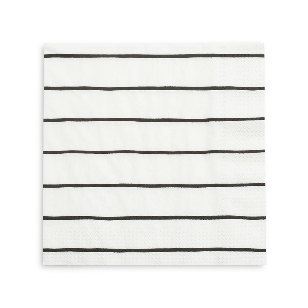 Black Striped Large Napkins