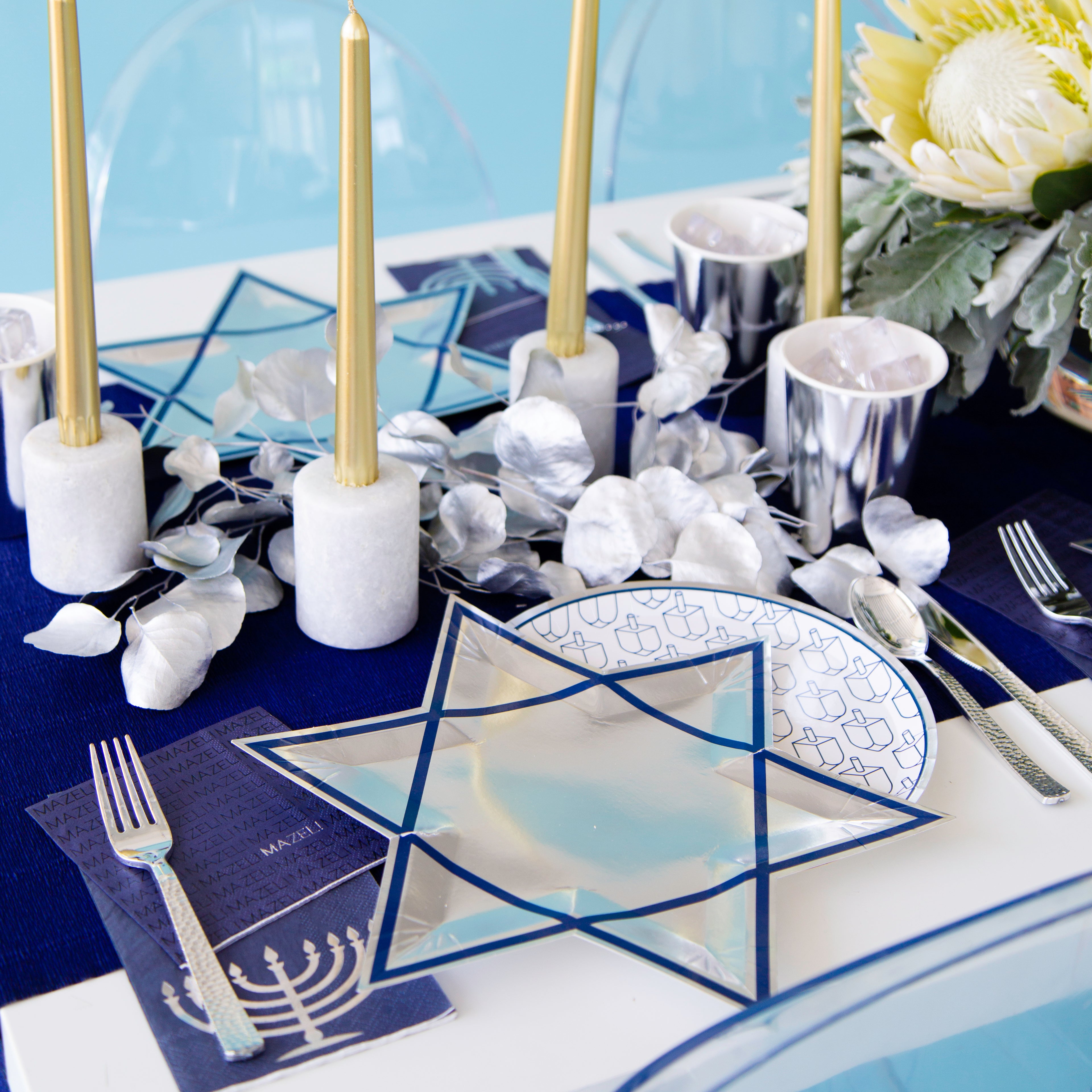Silver Star of David Plates