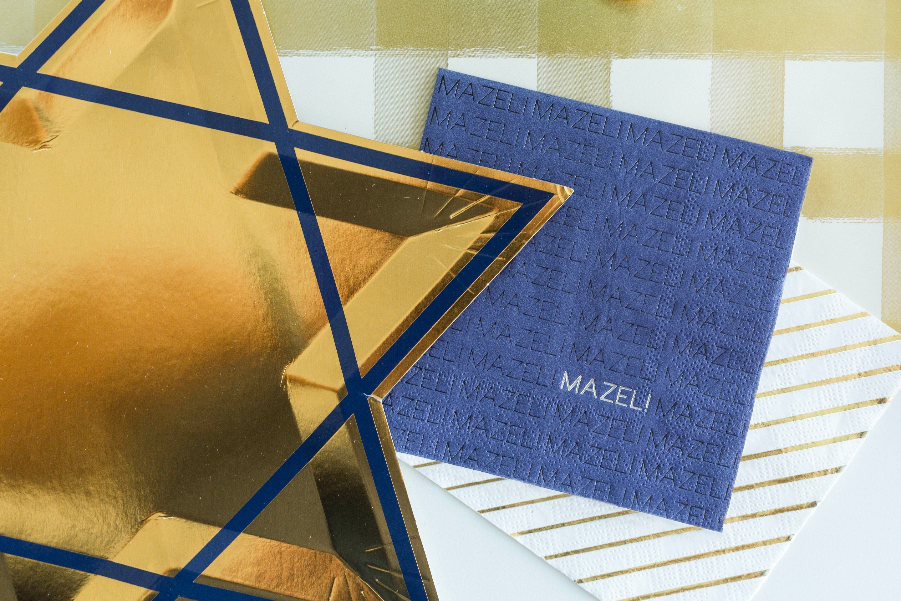 Navy 'Mazel' Small Napkins