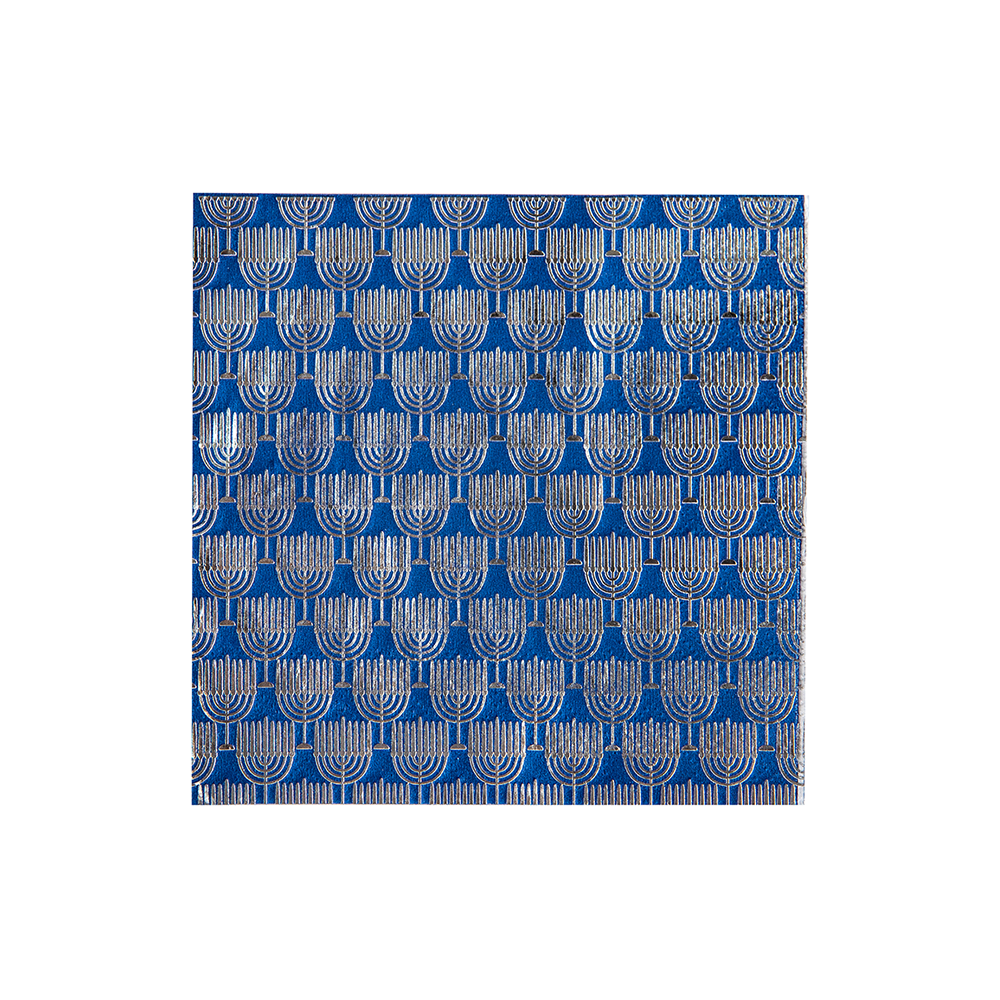 Silver Menorah Small Napkins