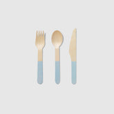Blue Wooden Cutlery Set