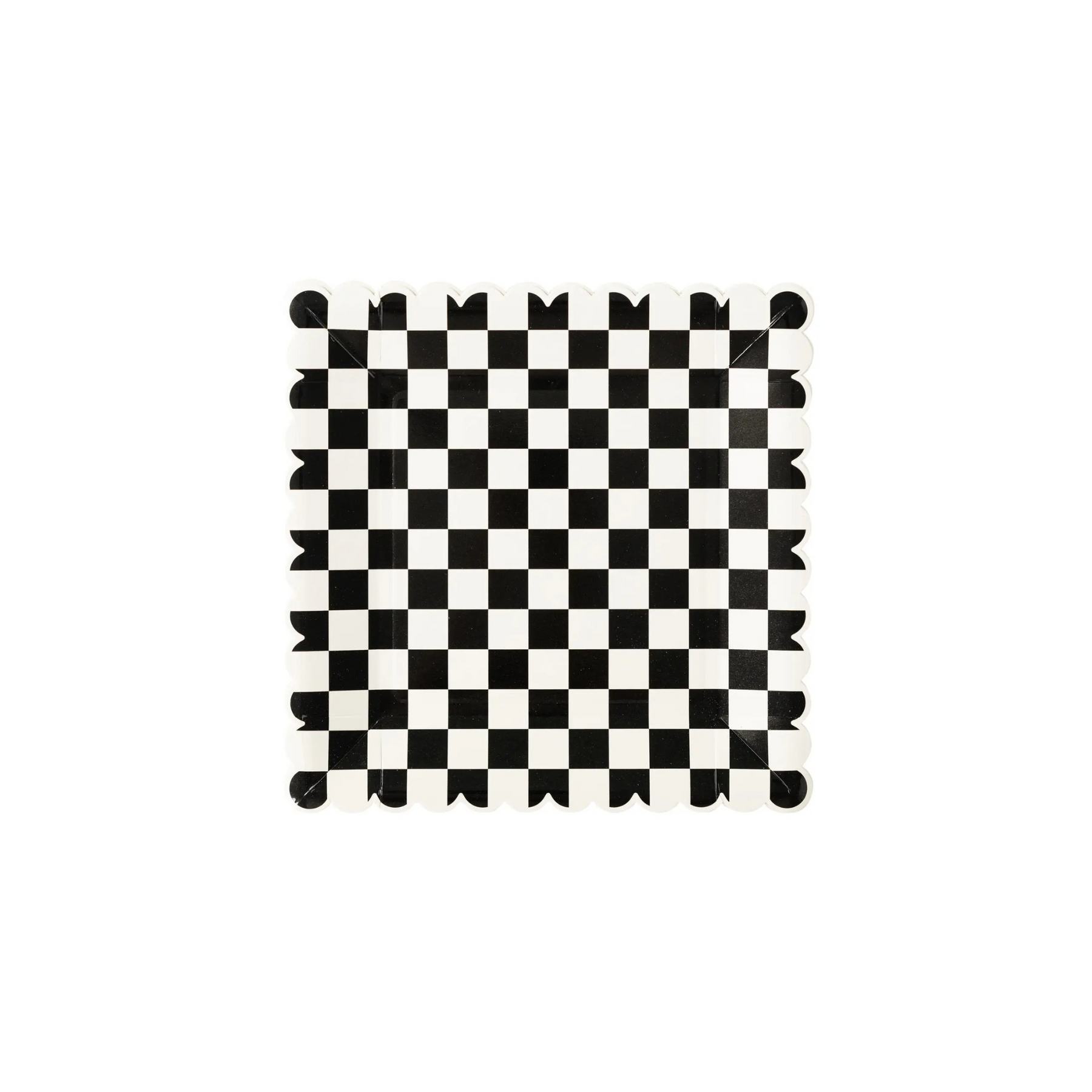 Black Checkered Large Plate