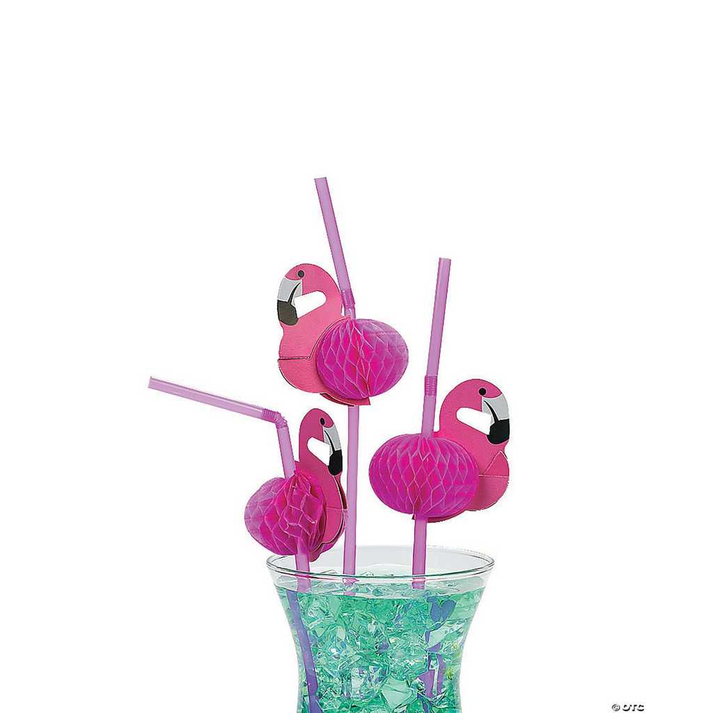 12pcs Flamingo Decoration Drinking Straws - Well Pick