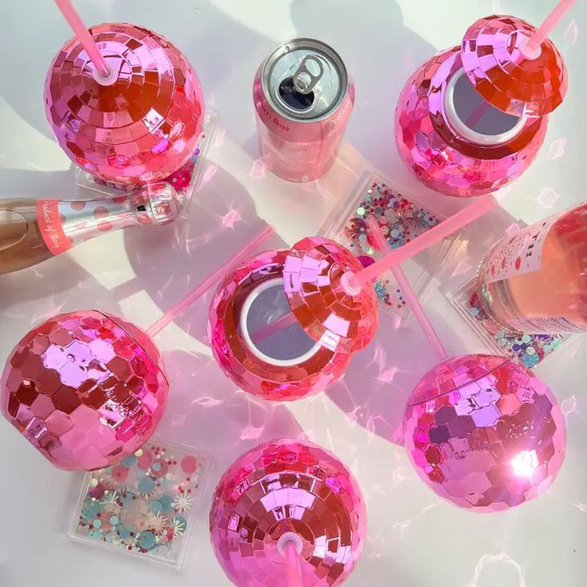 Hot Pink Disco Ball Tumbler