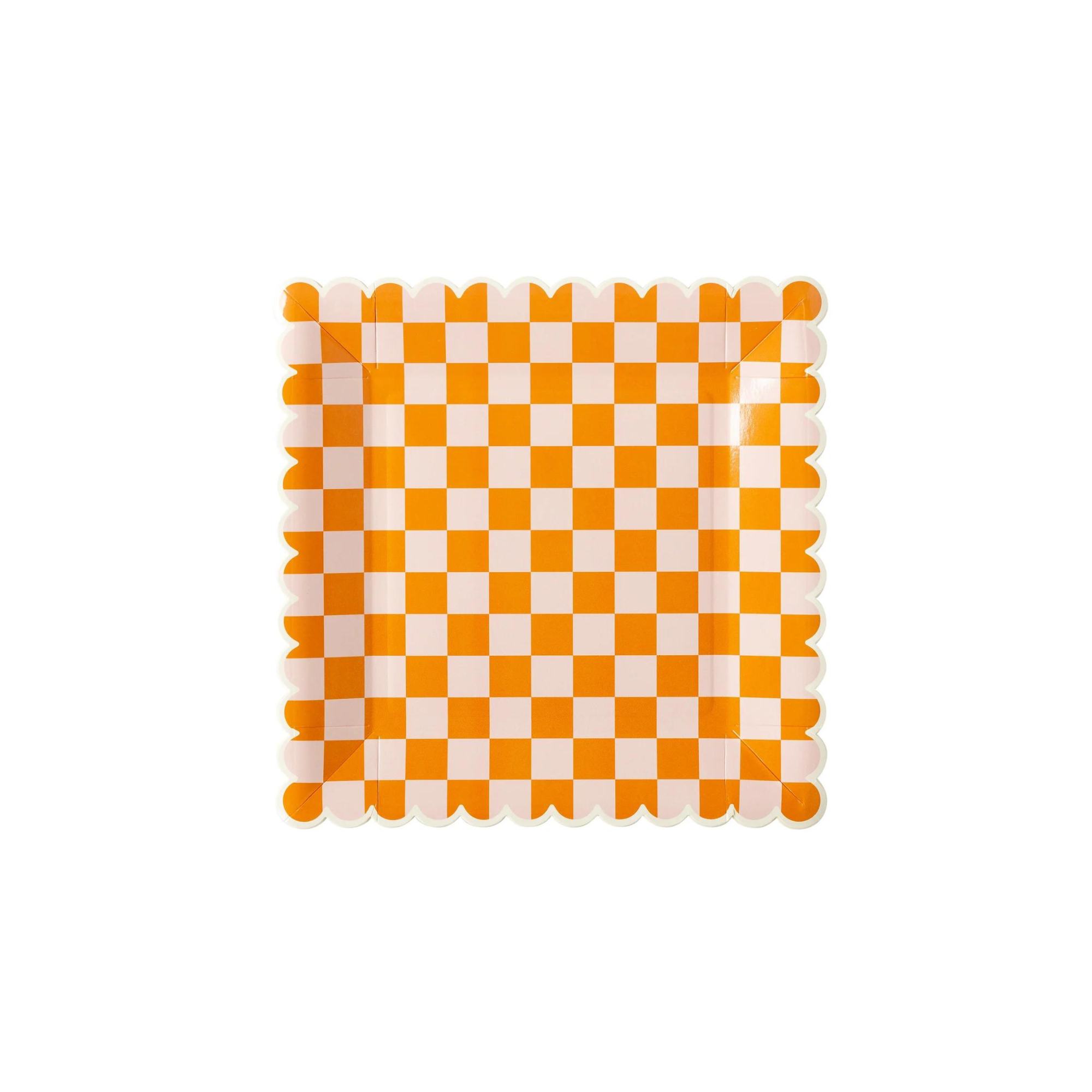 Orange and Pink Checkered Plate