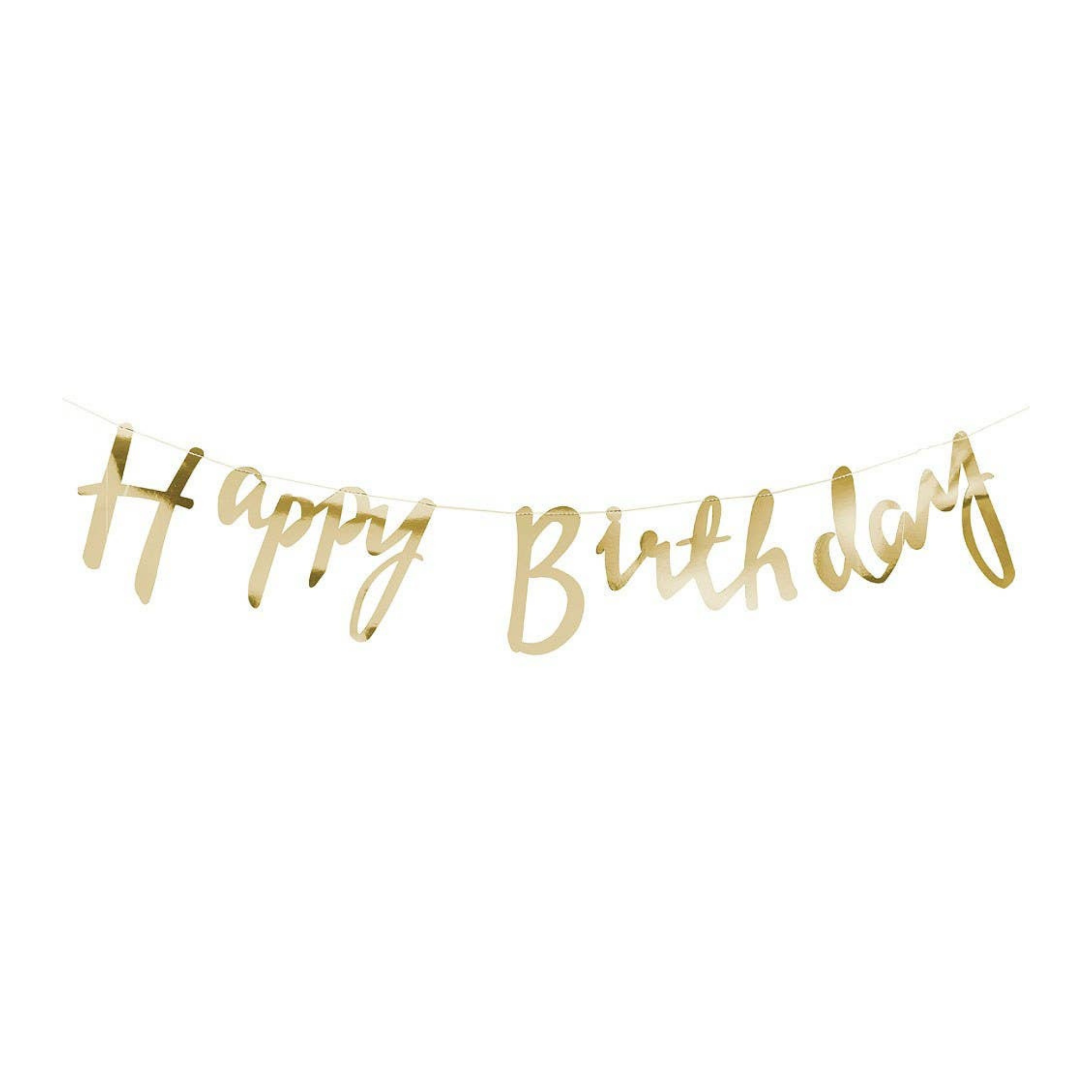 Gold Metallic Happy Birthday Banner