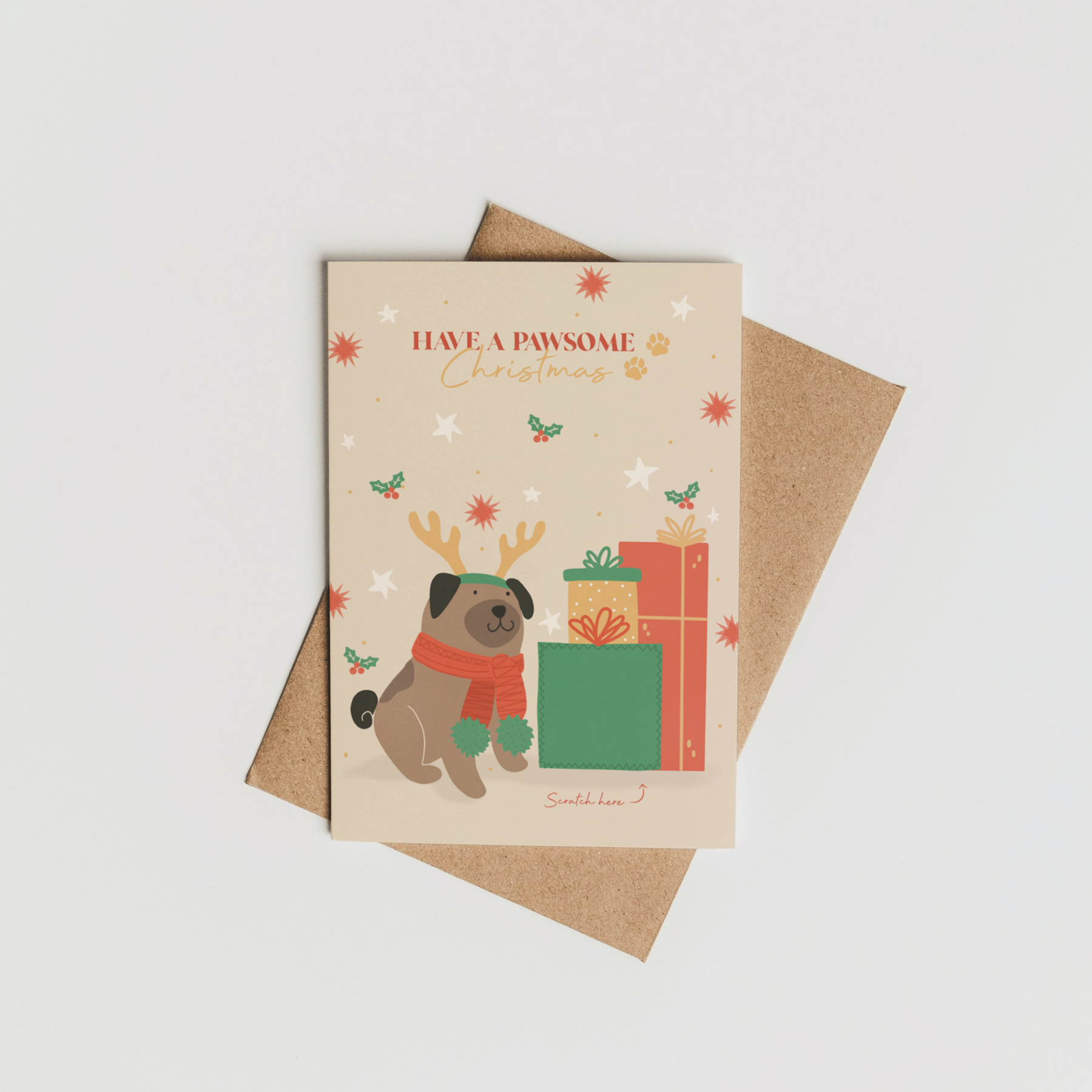 Scratch-off Pawsome Christmas Card