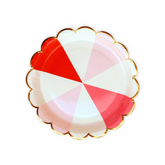 Pink and Red Scalloped Large Plates