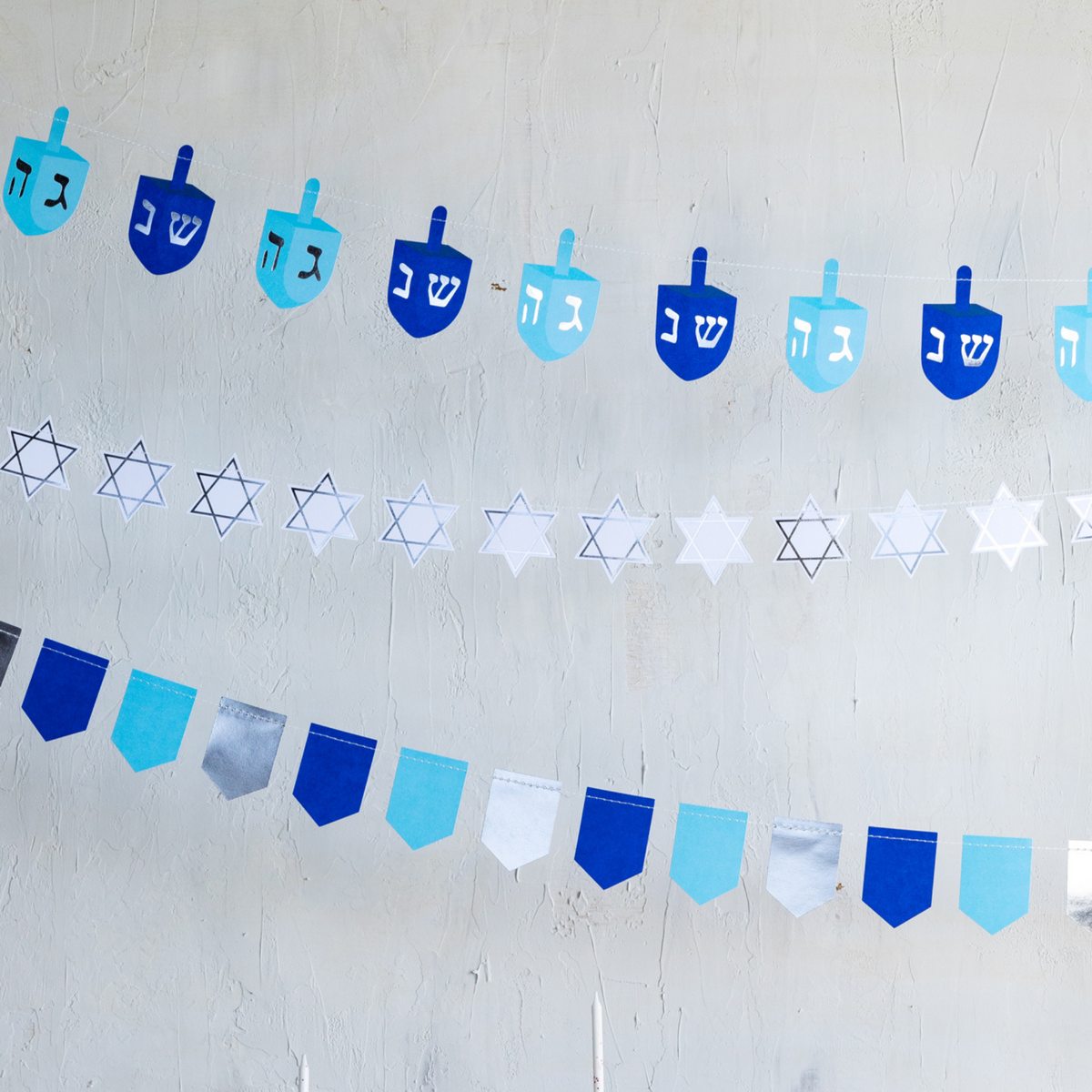 Hanukkah Blue & Silver Mini Banner