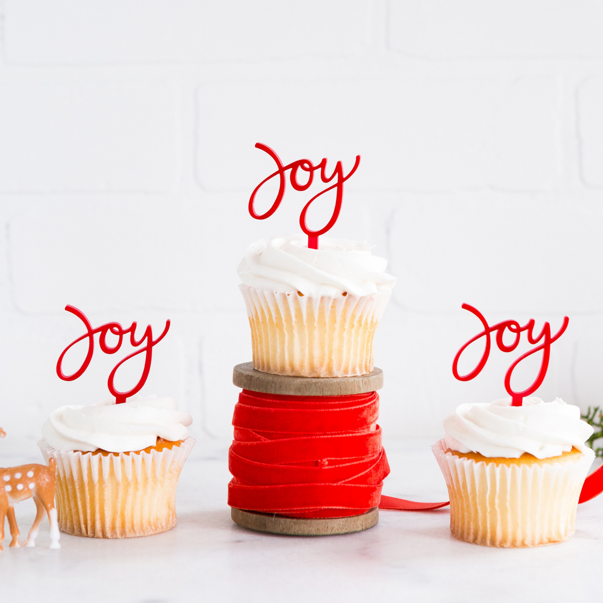 Joy Holiday Cake Toppers