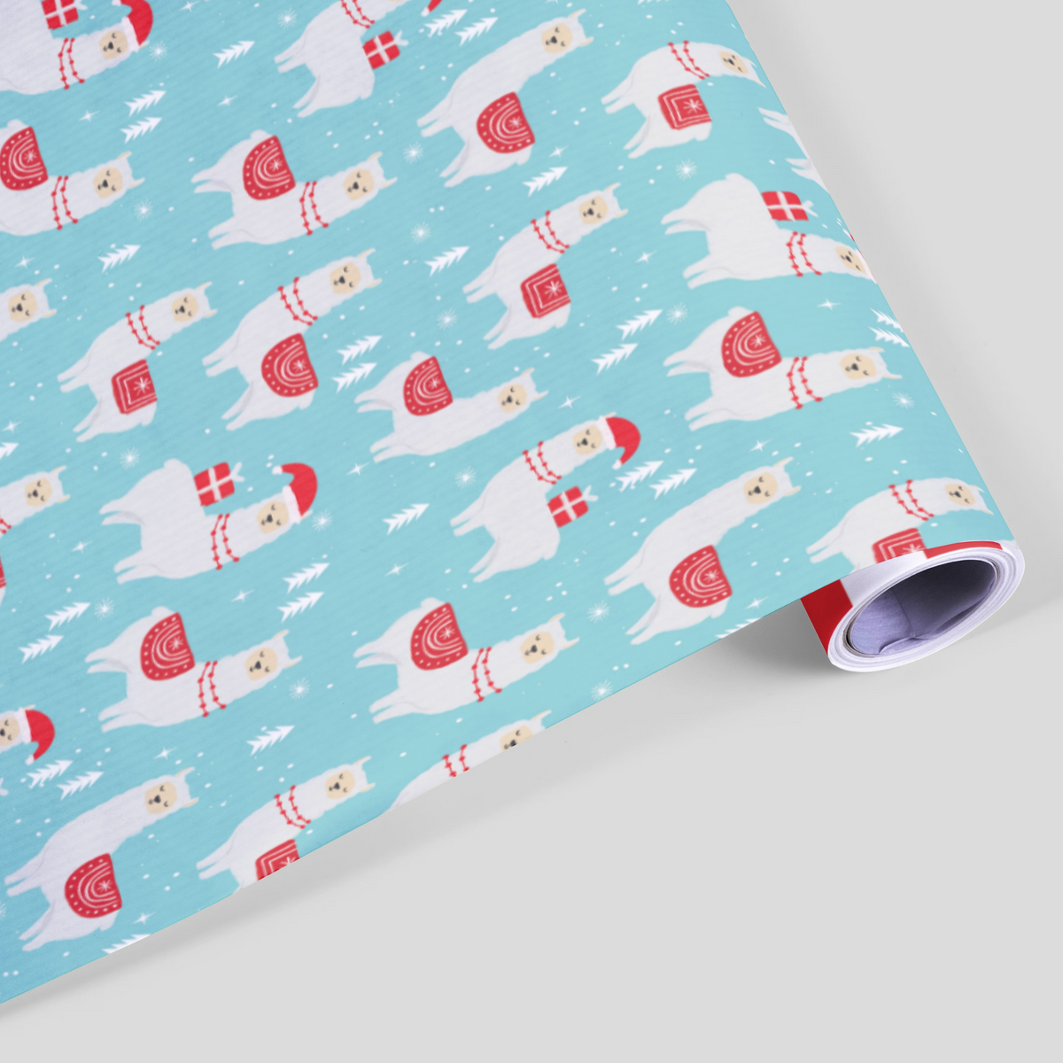 Double-sided Wrapping Paper Sheet: Christmas Llamas