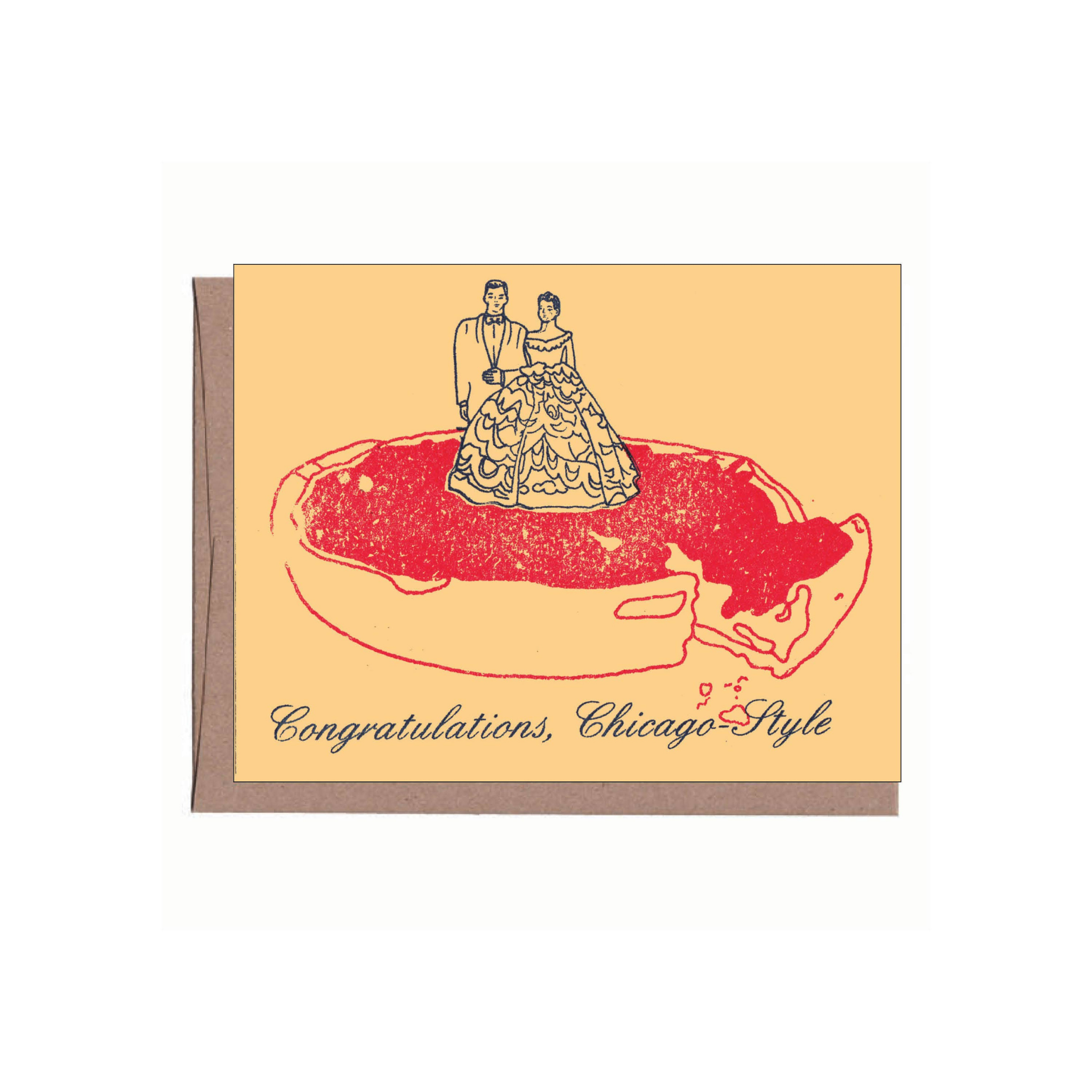 Chicago Deep Dish Wedding Card