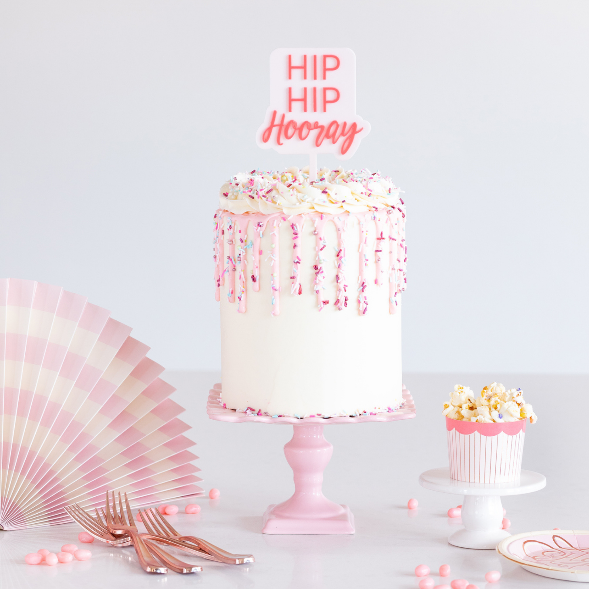 Hip Hip Hooray Cake Toppers