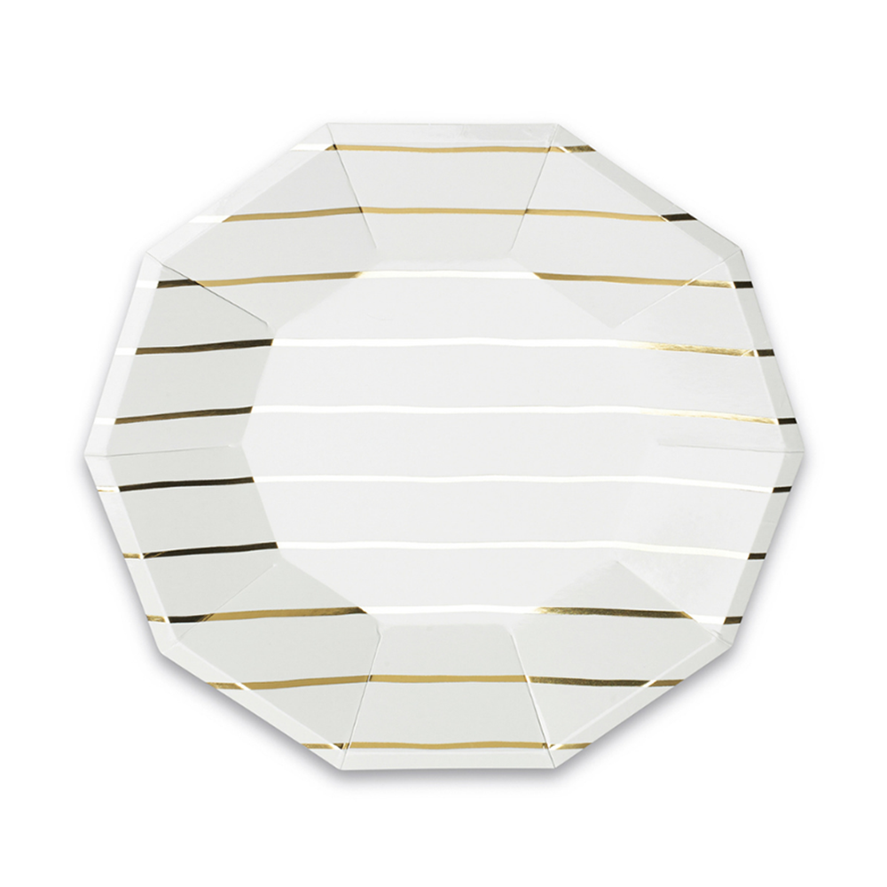 Gold Striped Large Plates