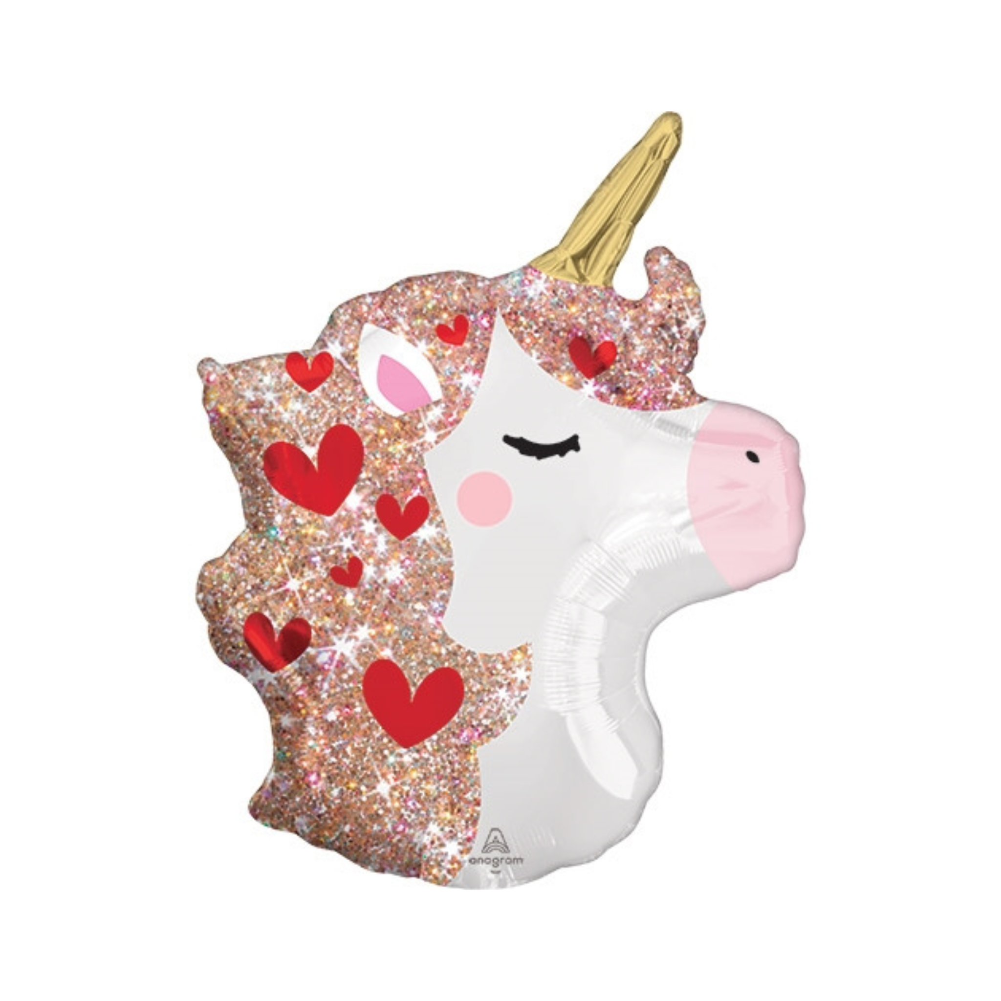 Sparkly Heart Unicorn Balloon