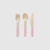 Pink Wooden Cutlery Set