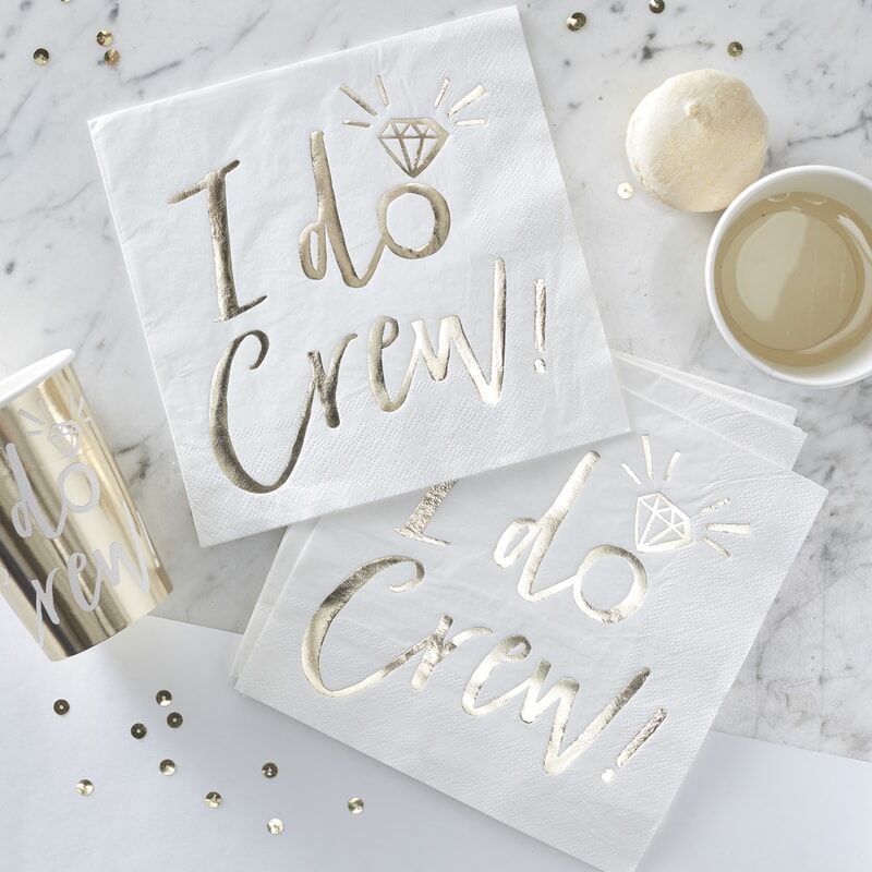 Gold 'I Do Crew' Small Napkins