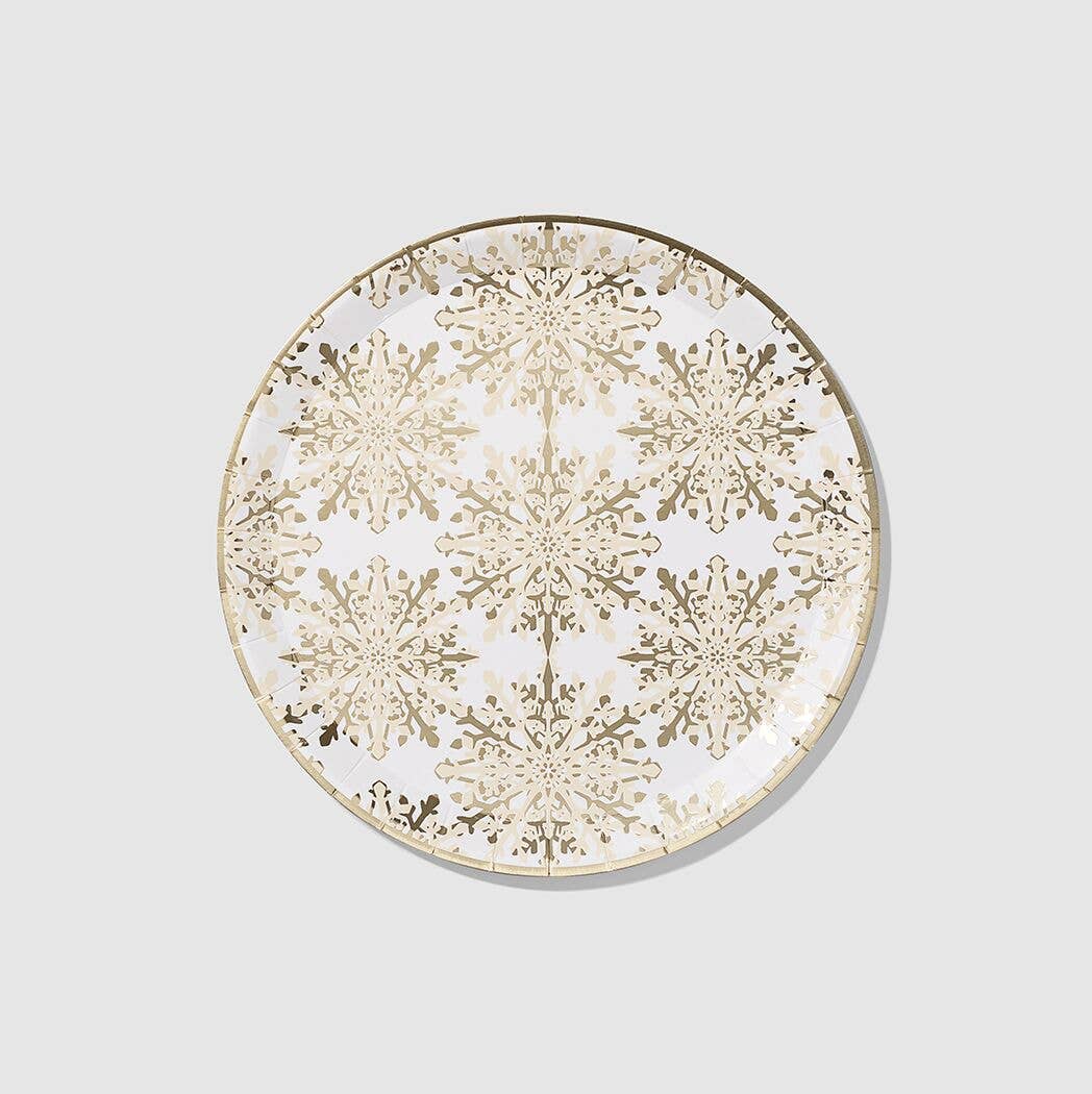 Golden Snowflake Large Plates