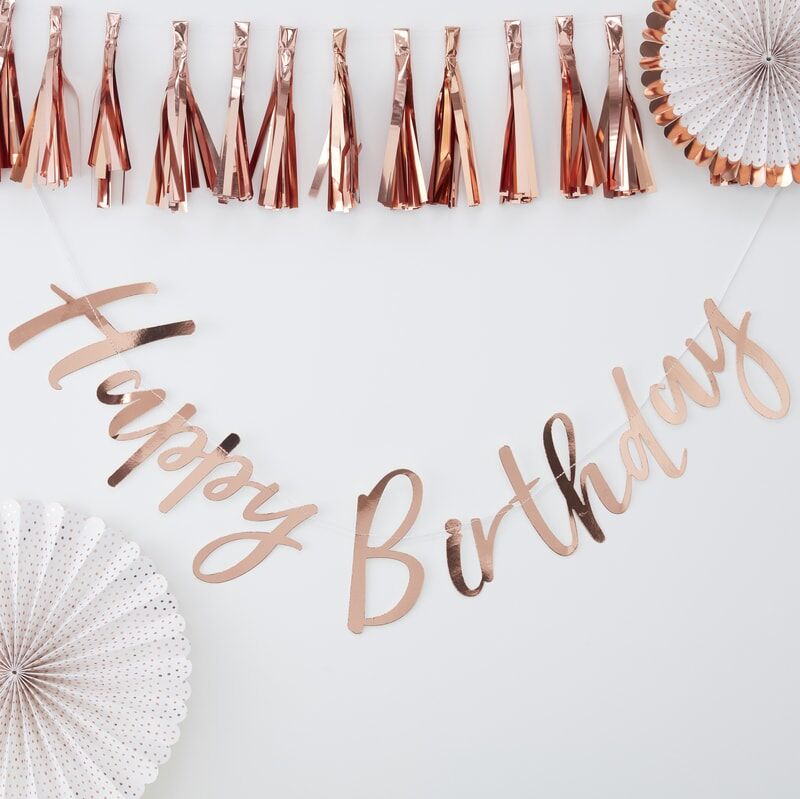 Rose Gold 'Happy Birthday' Banner