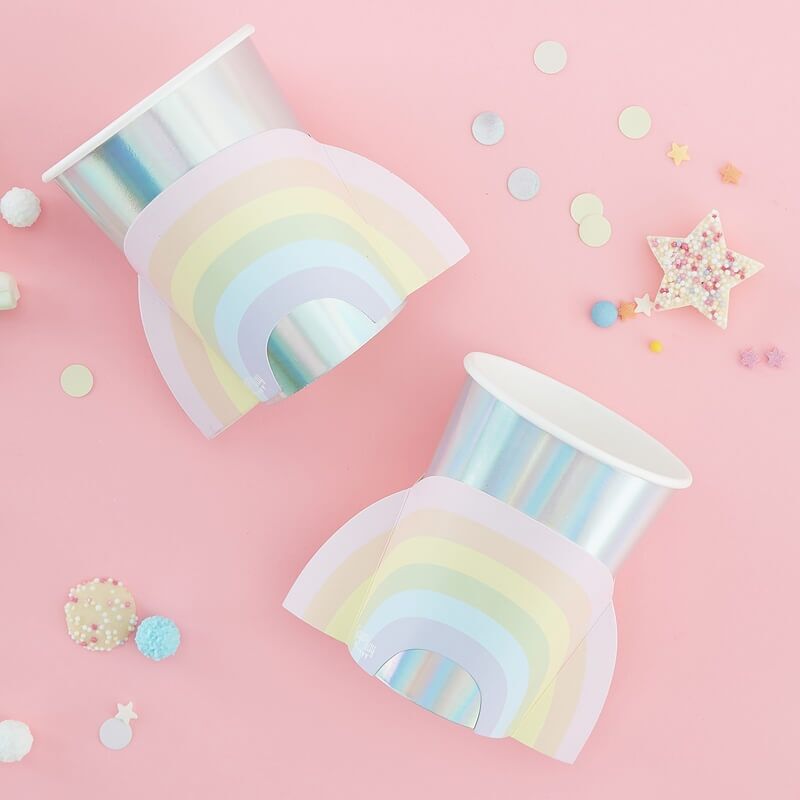 Pastel Rainbow Cups