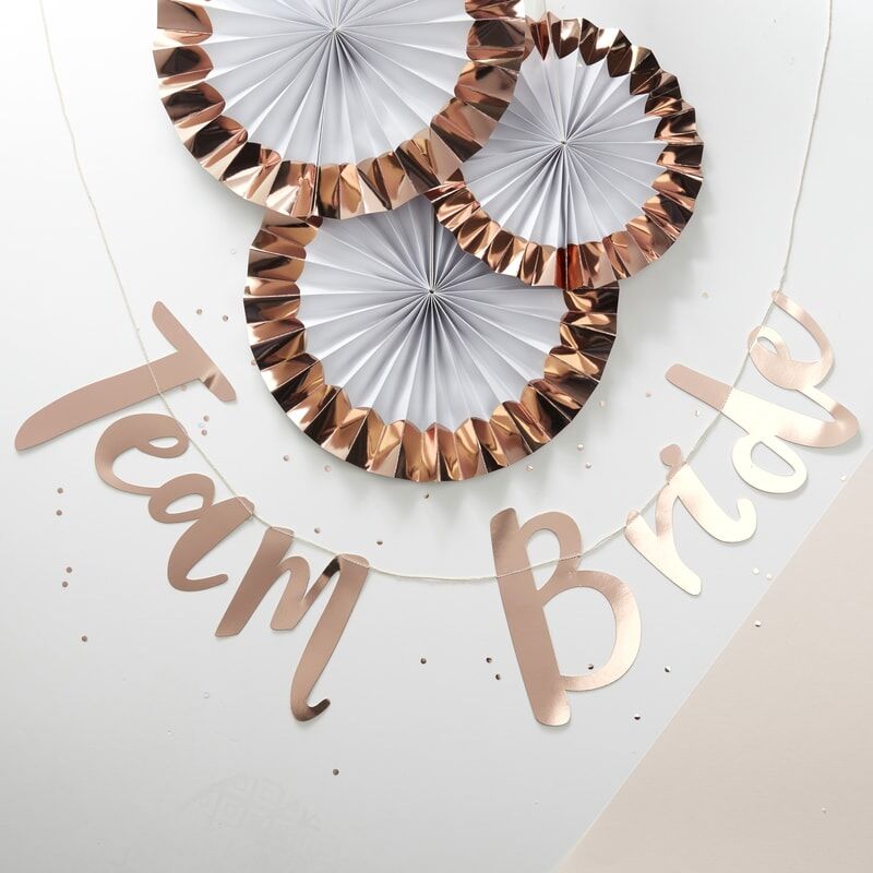 Rose Gold 'Team Bride' Banner